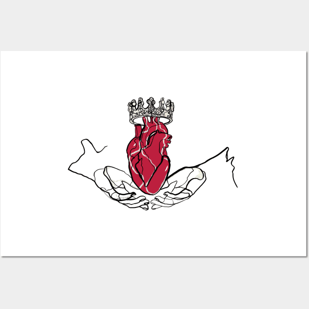 Single Line - Claddagh Wall Art by MaxencePierrard